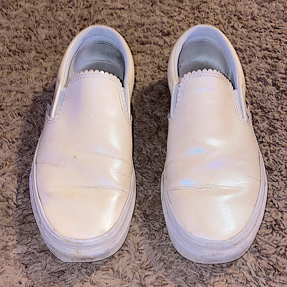 Vans leather slip ons